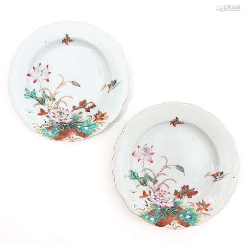 A Pair of Famille Rose Plates