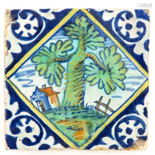 A Dutch Tile Circa 1600