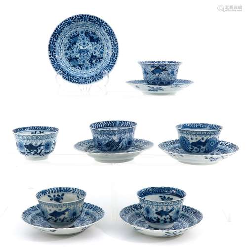 A Series of 6 Cups and Saucers