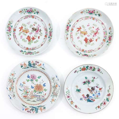 A Lot of 4 Famille Rose Plates