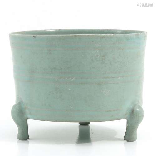 A celadon tripod censer