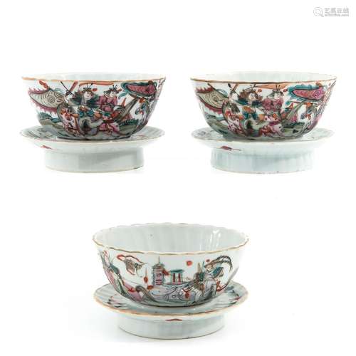 A Set of 3 Cups and Saucers