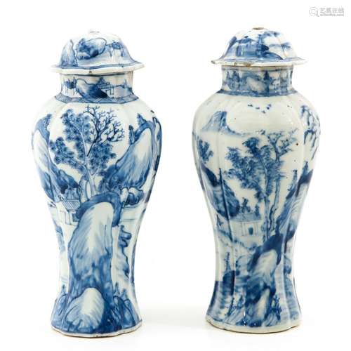 A Pair of Garniture Vases