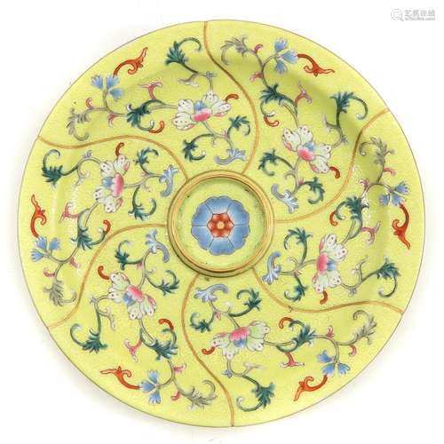 A Yellow Famille Rose Dish