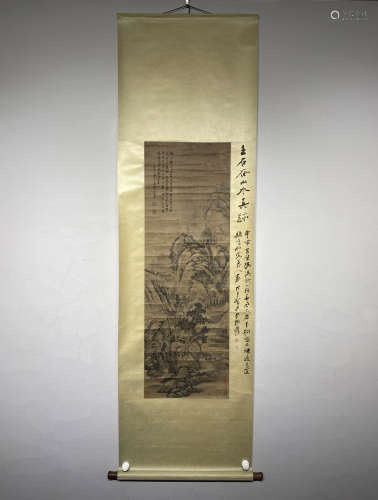 A HANGING SCROLL OF LANDSCAPE