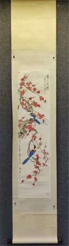 A CHINESE SCROLL PAINTING OF BIRD-AND-FLOWER THEME