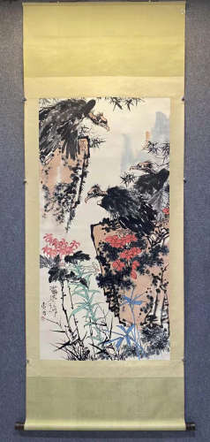 A HANGING SCROLL OF BOLD EAGLE