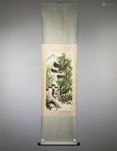 A LANDSCAPE PAINTING SCROLL