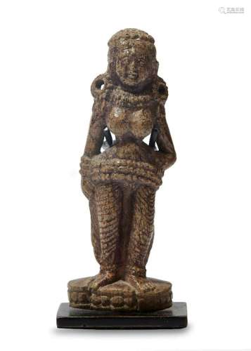 A carved bone figure of a Yakshi, Chandraketugarh style, Sun...