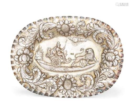 A Continental repousse silver dish, possibly Sicilian, 18th ...