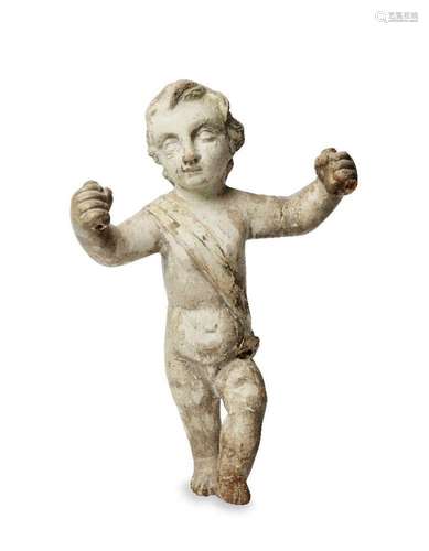 An Italian painted wood model of a cherub, 18th/19th century...