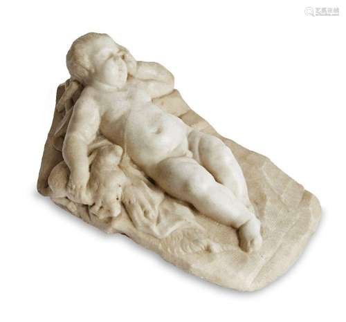 An Italian marble model of the Sleeping Christ Child, late 1...