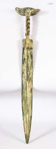 AN ARCHAIC BRONZE SWORD, POSSIBLY CHINESE, 50cm long.