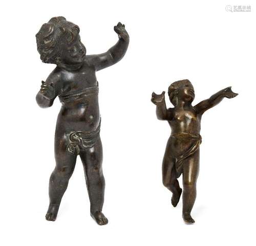 Two continental bronze models of children, late 19th/early 2...