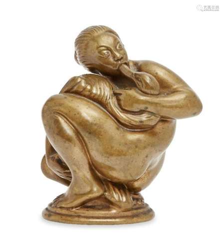 After Kai Nielsen, Danish, 1882-1924, a bronze model of Leda...