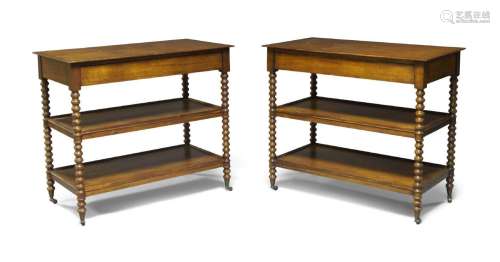 A pair of Fruitwood Tormarton end tables, made by William Ye...