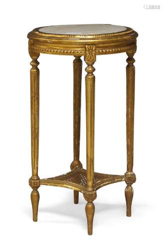 A French giltwood marble topped occasional table, 20th centu...