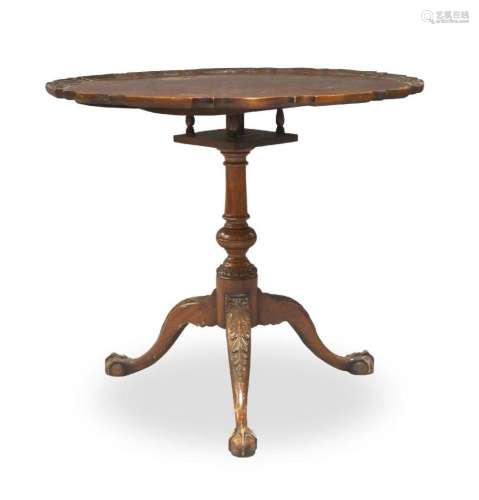A George III style mahogany tilt-top tripod table, 20th cent...