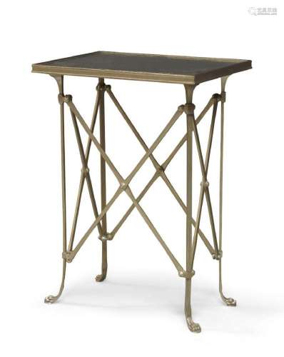 A Regency style mirrored top strap work table, 20th century,...