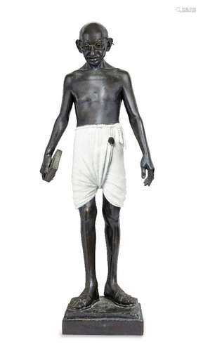 Anton Momberg, South African, b.1951, Ghandi, bronze edition...