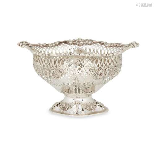 A pierced Victorian silver dish, London, c.1896, Charles Stu...