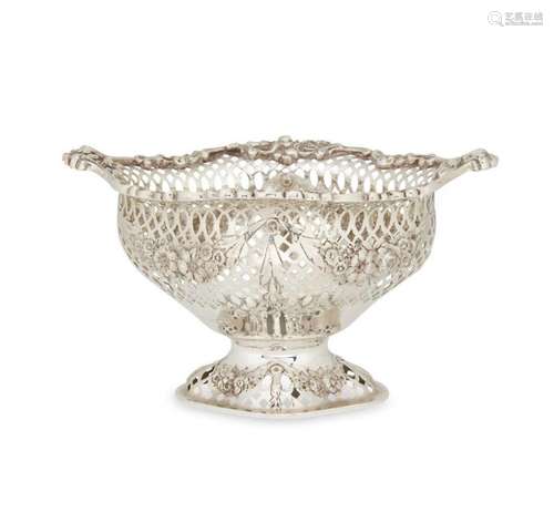 A pierced Victorian silver dish, London, c.1896, Charles Stu...