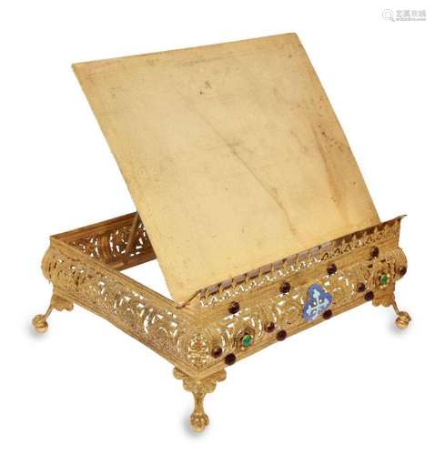 A Spanish cast gilt-brass ecclesiastical table lectern, late...