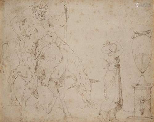 Italian School, 18th century- Mythological scene; pen and br...