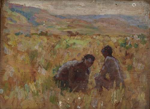 Henry Charles Sene, French 1889-1961- Fieldworks on a hillsi...