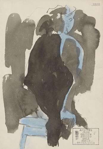 Auguste Jean Gaudin, French 1914-1992- Seated figure; brush ...