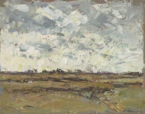 Auguste Jean Gaudin, French 1914-1992- Landscape; oil on boa...