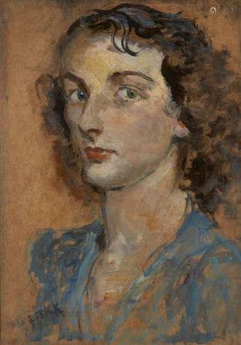 Lillian Fisk, American 1884-1970- Portrait of a lady, head a...