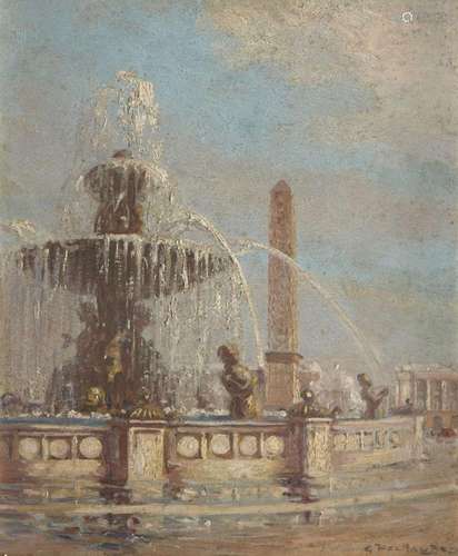 Gena Pechaubes, French b.1923- Place de la Concorde, Paris; ...