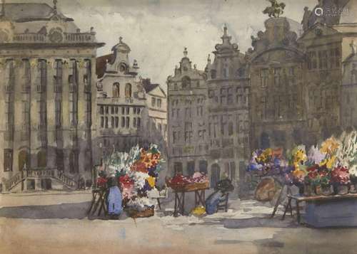 Marc Antoine, Belgian, early-mid 20th century- Flower seller...