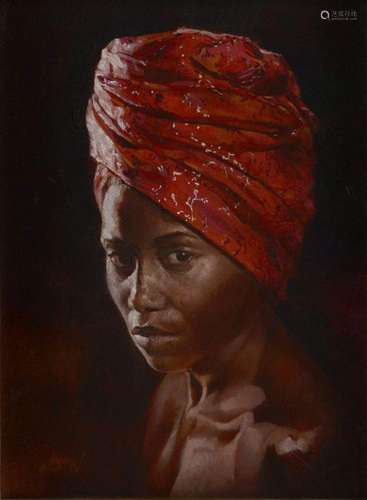 Douw van Heerden, South African b.1957- Portrait of a woman ...