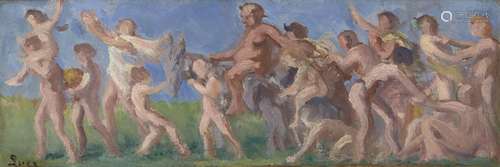 Maximilien Luce, French 1858-1941- Bacchanales; oil on cardb...