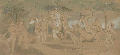 French School, early-mid 20th century- Bacchanale with a sta...