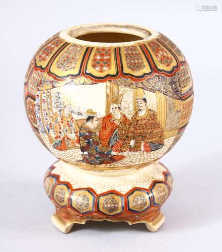 A JAPANESE MEIJI PERIOD SATSUMA KORO - the body decorated wi...