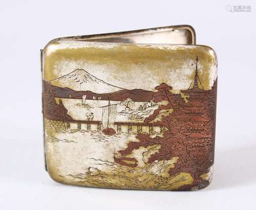 A JAPANESE MEIJI PERIOD SILVER & MIXED METAL CIGARETTE C...