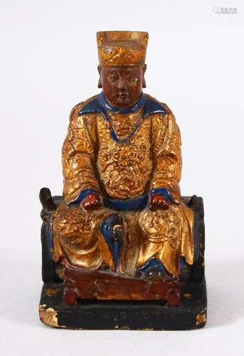 A GOOD 18TH / 19TH CENTURY CHINESE CARVED WOOD & LACQUER...