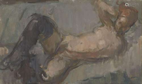 Martin Yeoman, British b.1953- Reclining female nude; oil on...