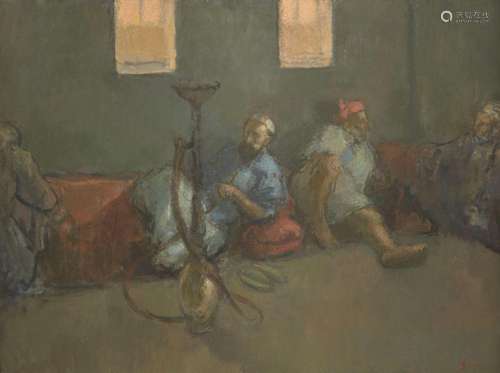 Martin Yeoman, British b.1953- Yemeni Men smoking a Water Pi...