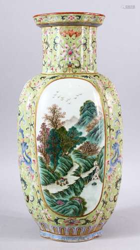 AN 18TH/19TH CENTURY CHINESE FAMILLE VERTE PORCELAIN VASE, p...