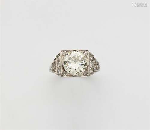 A Belle Epoque platinum and European old-cut diamond solitai...