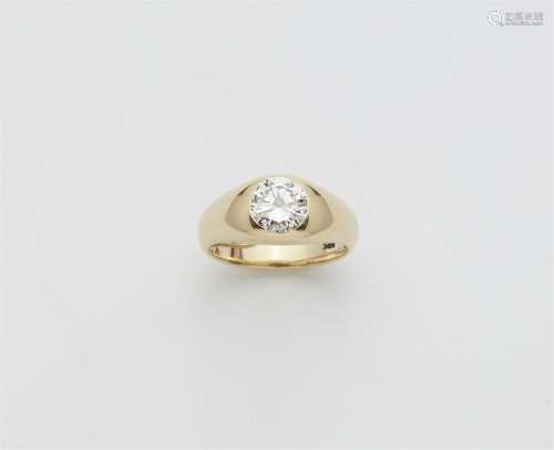 A 14k gold diamond solitaire ring