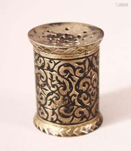 A 10TH CENTURY OTTOMAN NIELLO SILVER CALLIGRAPHERS INK POWDE...