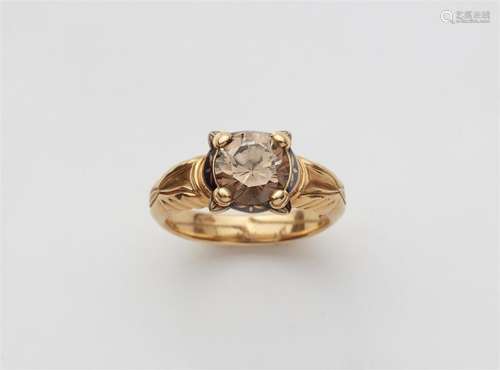 An 18k rose gold diamond solitaire ring “Siroun“