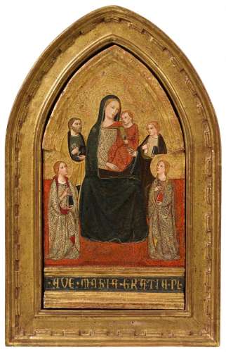 Master of the Lazzaroni Madonna, The Virgin Enthroned with C...