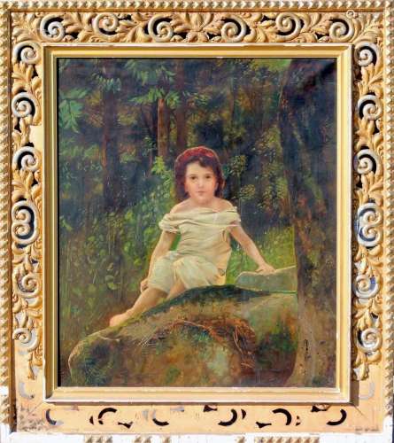 A Continental Oil Painting 'Little Girl'
