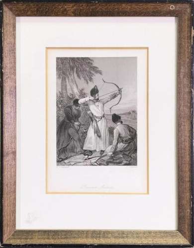 An Etching on Paper 'Persian Archers'